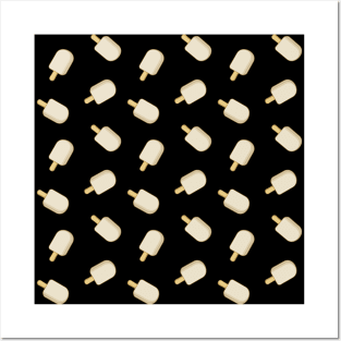 White Chocolate Ice Cream Stick Pattern Posters and Art